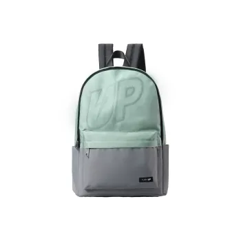 TURN UP Polyester Backpack Regular Unisex Green Gray