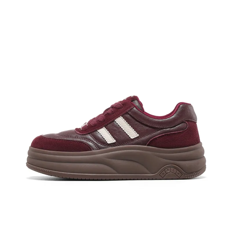 C°BANNER Cushioning Balance Low Top Skateboard Shoes Women's Burgundy-0