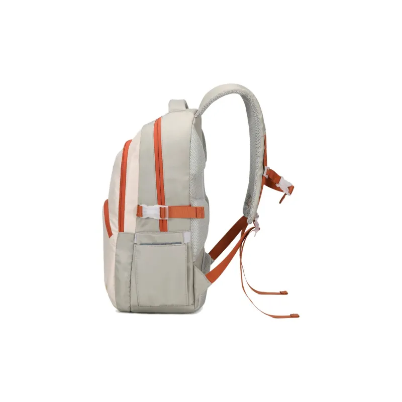 ZUOFEIFAN Nylon Backpack Women's Beige With Green-3