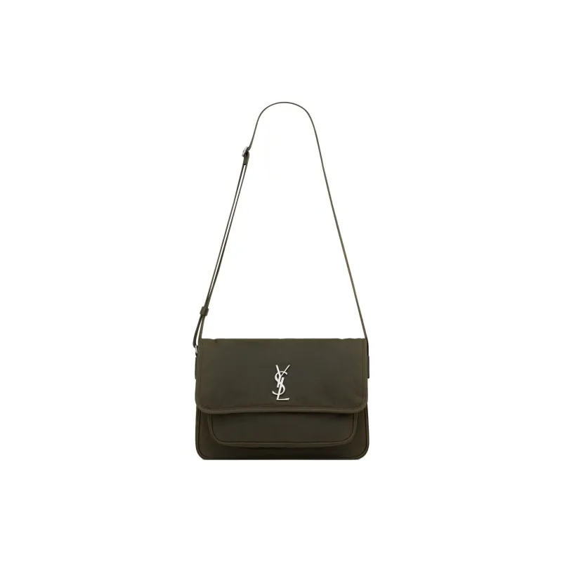 SAINT LAURENT Niki Cotton Shoulder Bag Crossbody Bag Men's Dark Khaki-0