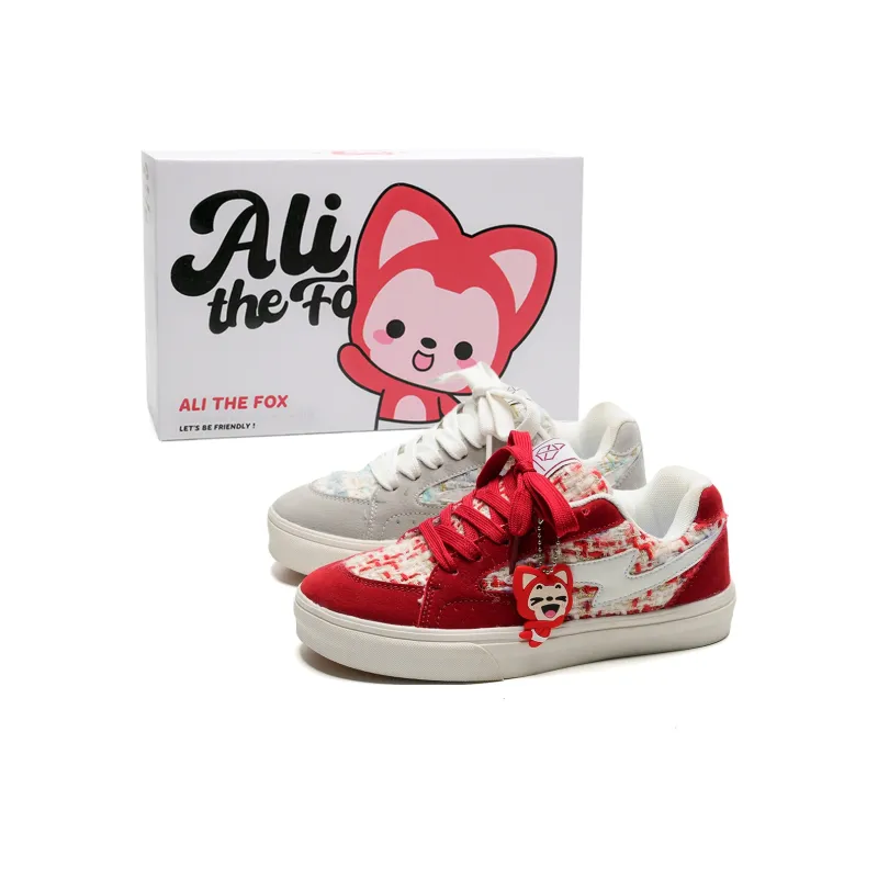 ALI THE FOX Slip Resistant, Abrasion Resistant, Lightweight, Breathable Low Top Skateboard Shoes Unisex-12