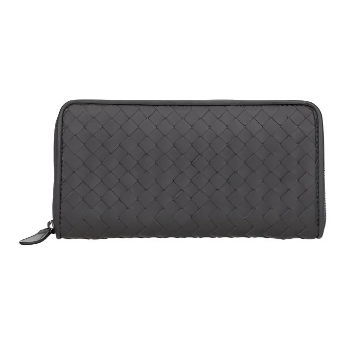 Bottega Veneta Leather Wallet Women's Gray-1