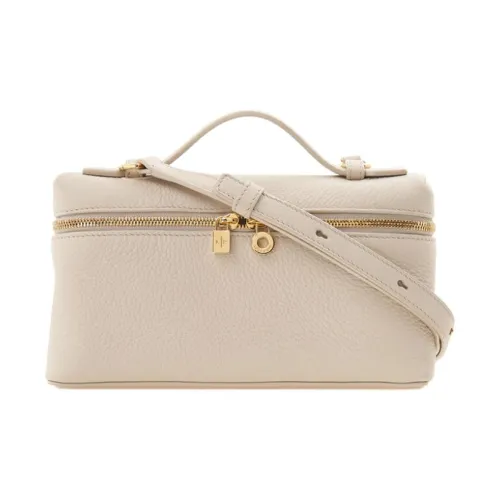 Loro Piana ExtraPocket Cow Leather Makeup Bag, Shoulder Bag, Crossbody Bag, Handbag Women's Light Travertine