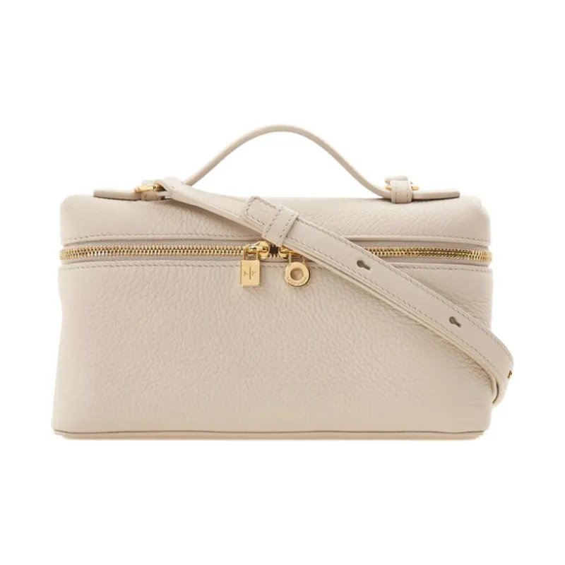 Loro Piana ExtraPocket Cow Leather Makeup Bag, Shoulder Bag, Crossbody Bag, Handbag Women's Light Travertine-0
