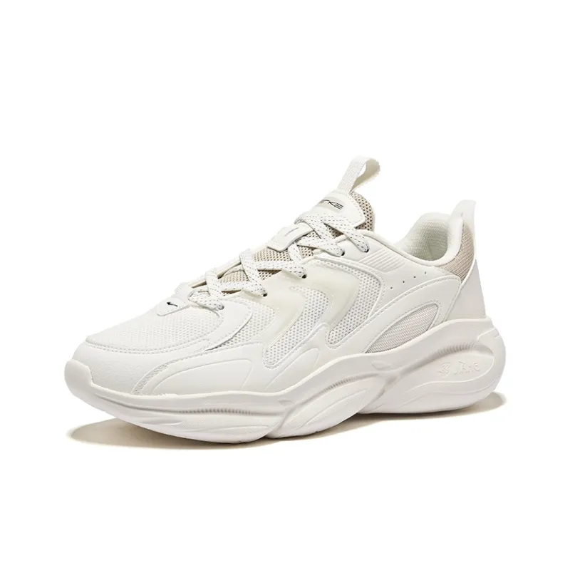 Erke Chasing The Light Cushioning Wear-Resistant Low-Top Casual Shoes Men's Microcrystal White Float Stone Gray-2