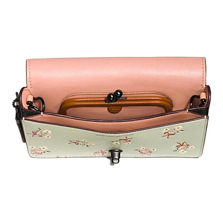 COACH Dinky Leather Small Square Bag Shoulder Bag Crossbody Bag Small Size Women's Pink-2