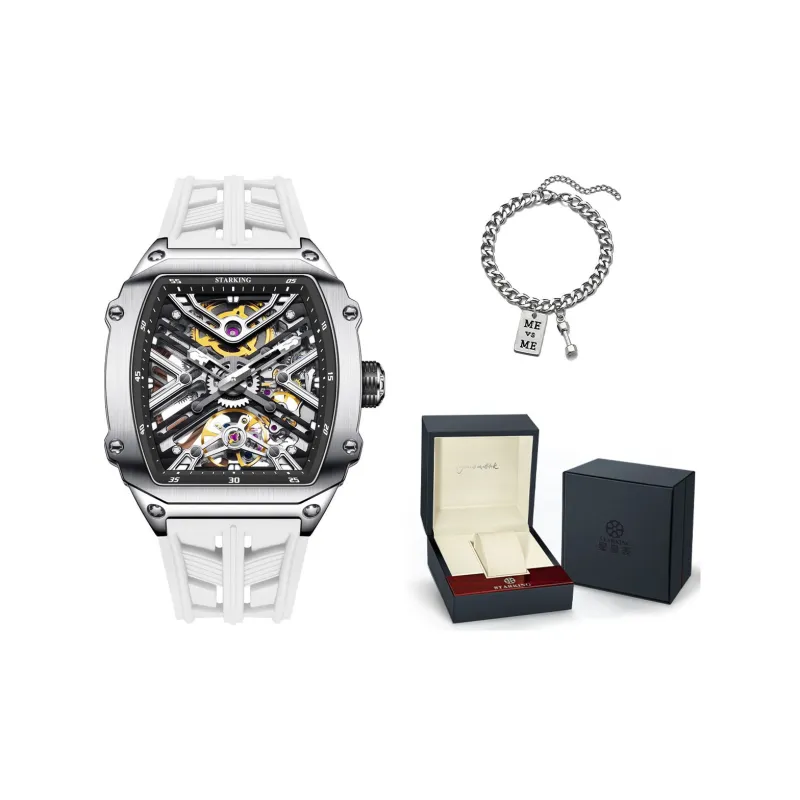 STARKING Steel Core Collection Mechanical Movement Silicone Strap Watch Men's Watches Black Dial-24