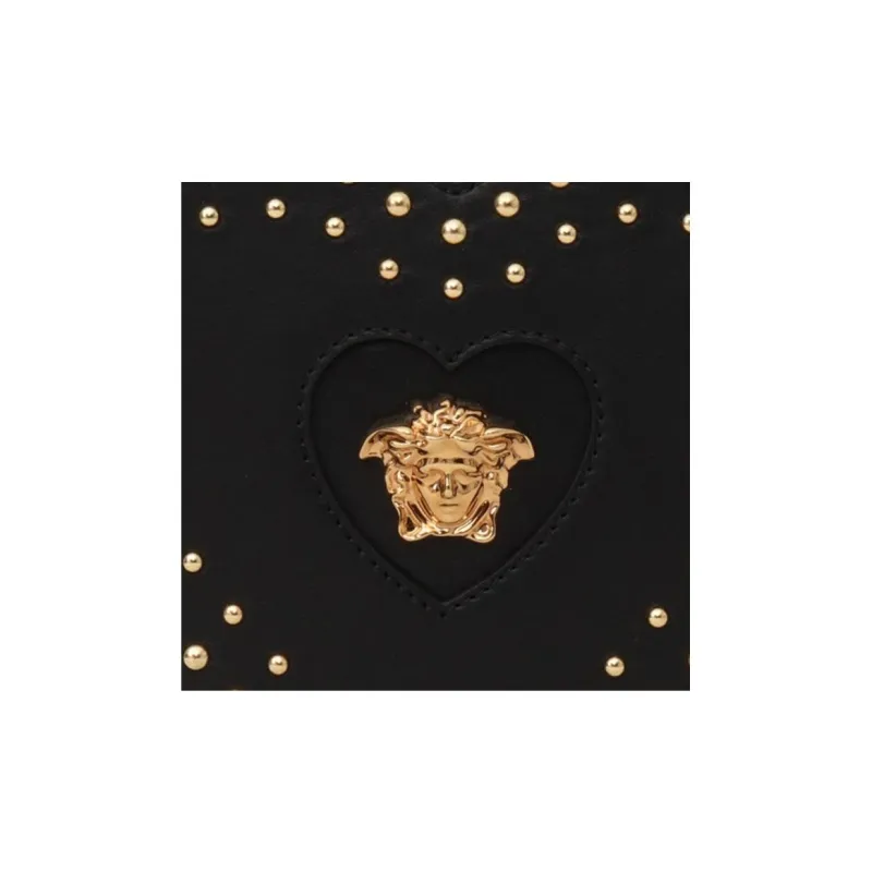 VERSACE Heart Shaped Stud Embellished Shoulder Bag-3