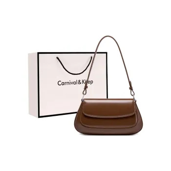 Carnival Keep Cow Leather Shoulder Bag Regular Women's Coffee/Black/Burgundy