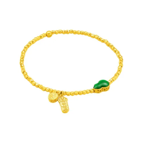 Bao Ruolan Disco Bead Gourd # Good Luck Solid Gold Priced In Gram Gold Bracelet Women's