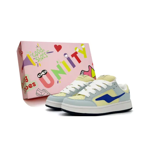 UNIITY Puffy Shoes Waterproof And Wear resistant Low Top Skateboard Shoes Women's Blue Yellow Box Included