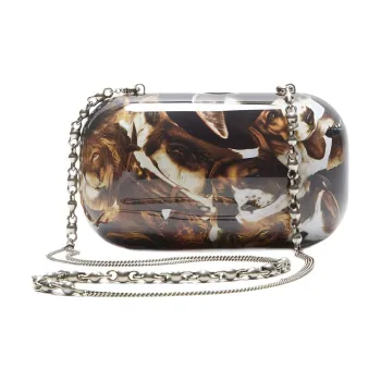 Acne Studios Per B Sundberg Collaboration Acrylic One Shoulder Crossbody Clutch Women's Cognac Brown