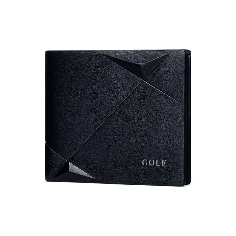 GOLF Cow Leather Belts Men's Black/Black Gold 3.5cm-6