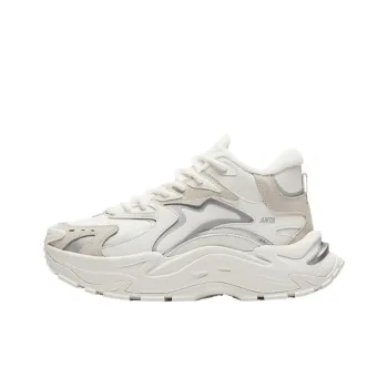 Anta Raw Candy Slip Resistant Warm Mid Top Casual Shoes Women's White Beige Gray