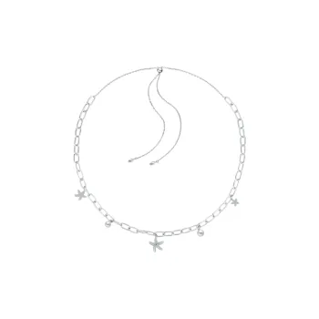BABYBEI 925 Sterling Silver Pearl Unique And Trendy Design Chain Sparkling Ocean Style Necklaces Women's