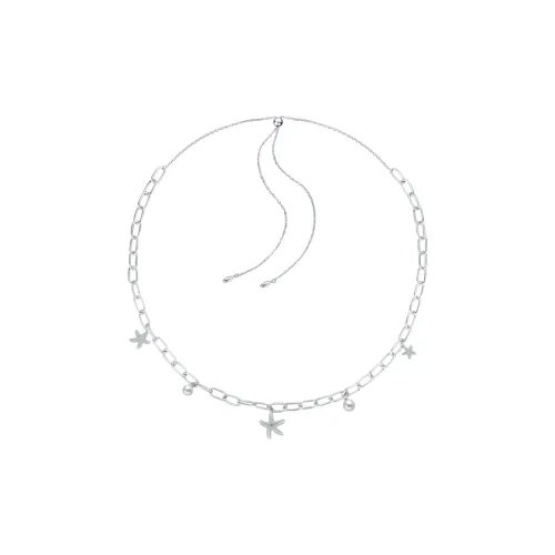BABYBEI 925 Sterling Silver Pearl Unique And Trendy Design Chain Sparkling Ocean Style Necklaces Women's