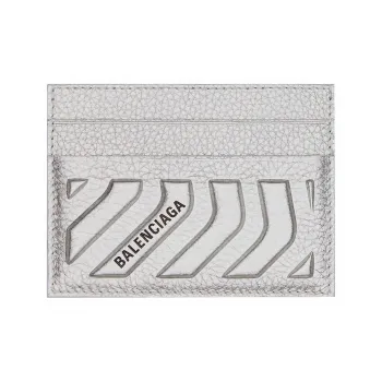 Balenciaga Car Card Holder Metallized Silver