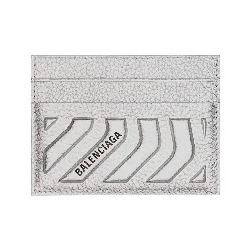 Balenciaga Car Card Holder Metallized Silver-0