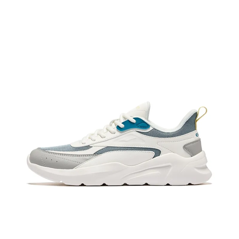 Erke Qiuyue Cushioning Wear-Resistant Low-Top Casual Shoes Men's Pale Blue Microcrystal White-0