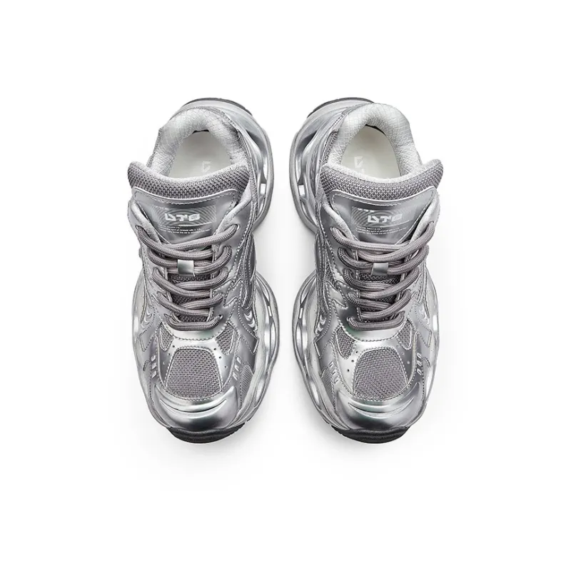 U.T.B Oracle Prophet Anti Slip Wear Resistant Breathable Coverage Low Top Chunky Sneakers Unisex Xingji Silver-3