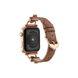 Four-Leaf Clover Leather Strap, Brown