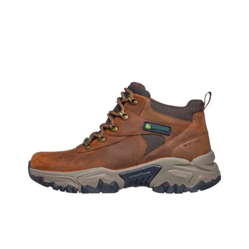 John Deere x Skechers Relaxed Fit Waterproof And Wear-resistant Ankle-Length Outdoor Boots Men's Brown