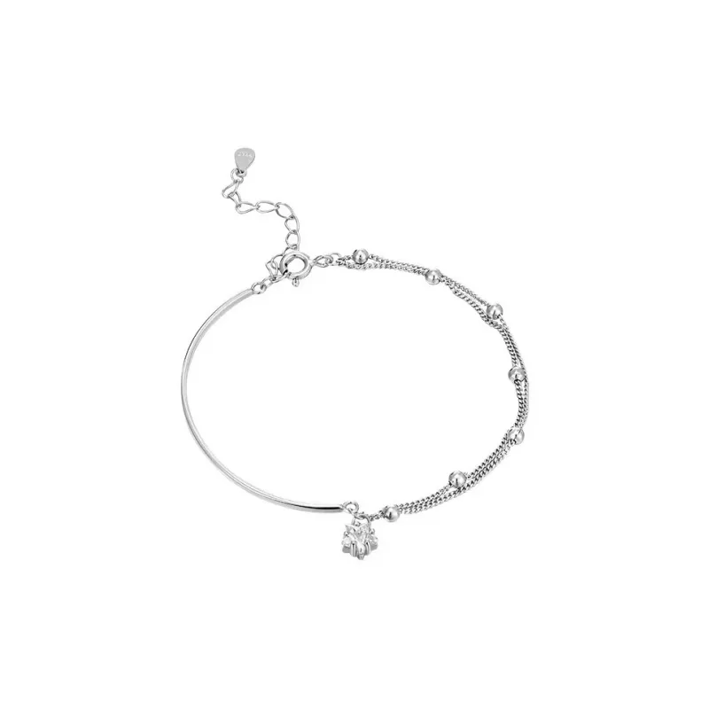 KING OF BLING 925 Sterling Silver With Zircon Bracelets Women's-0