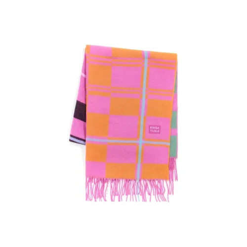 Bimba Y Lola Checked Fringed Scarf