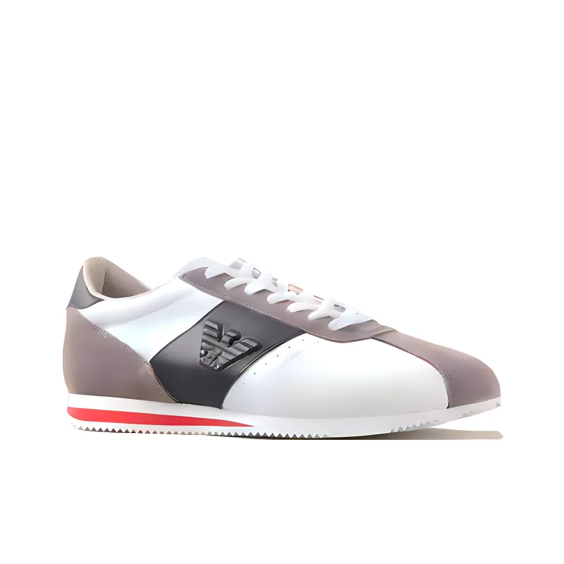 EMPORIO ARMANI Anti Slip Wear Resistant Low Top Casual Shoes Men's White Gray Black-2