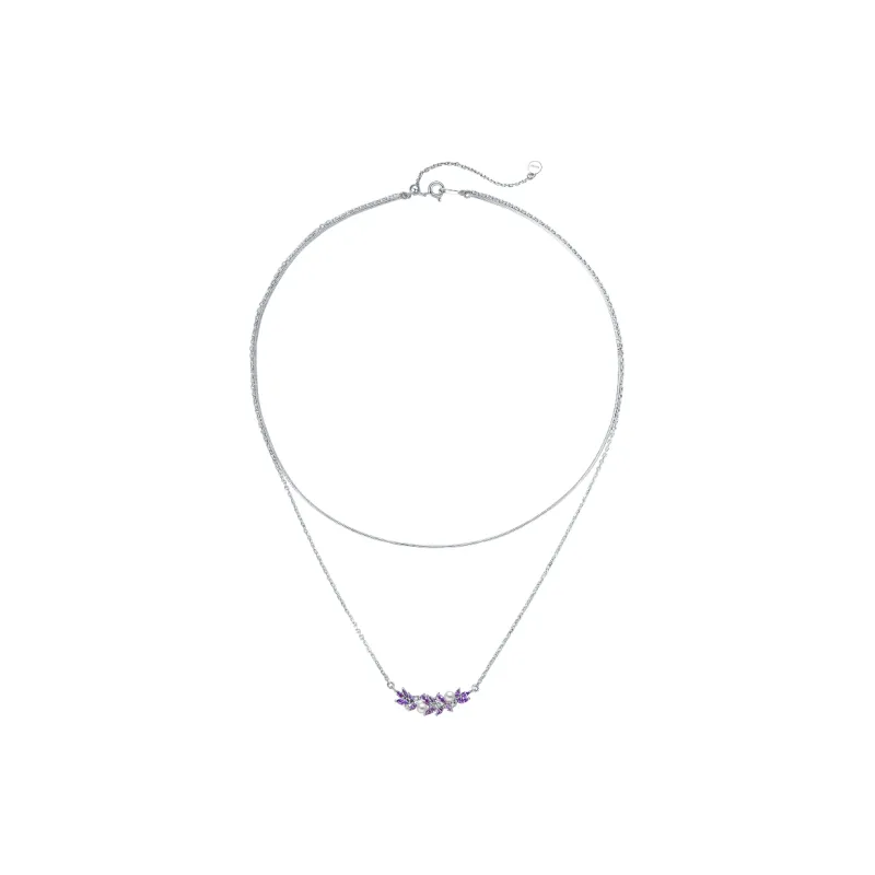 BABYBEI 925 Sterling Silver Shell Pearl Double Layer Fairy Snake Bone Unique Designer Necklaces Women's-0