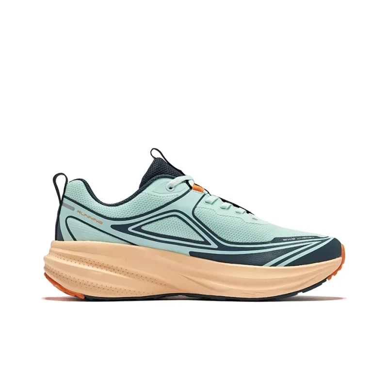 Erke Support Breathable Slip-Resistant Low-Top Running Shoes Men's Bubble Green Bronze Cyan-1