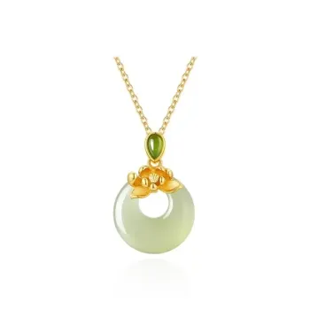 Zhou Jifeng Hetian Jade Necklaces Pale Greenish White Jade Women's