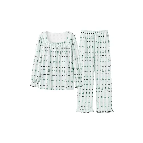 Follow The United States Pajama Set Women's Light Green