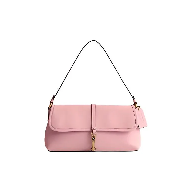COACH Hamptons Cow Leather Shoulder Bag, Crossbody Bag, Handbag Medium Size Women's Pink-0
