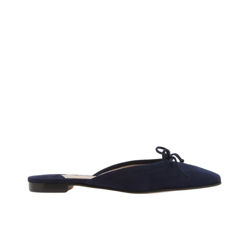 MANOLO BLAHNIK Closed Toe Slippers Women's Dark Blue-1
