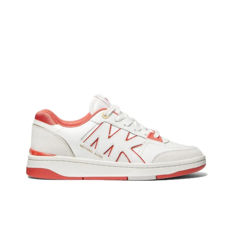MICHAEL KORS Rebel Low-Top Skateboard Shoes Women's White Red-1
