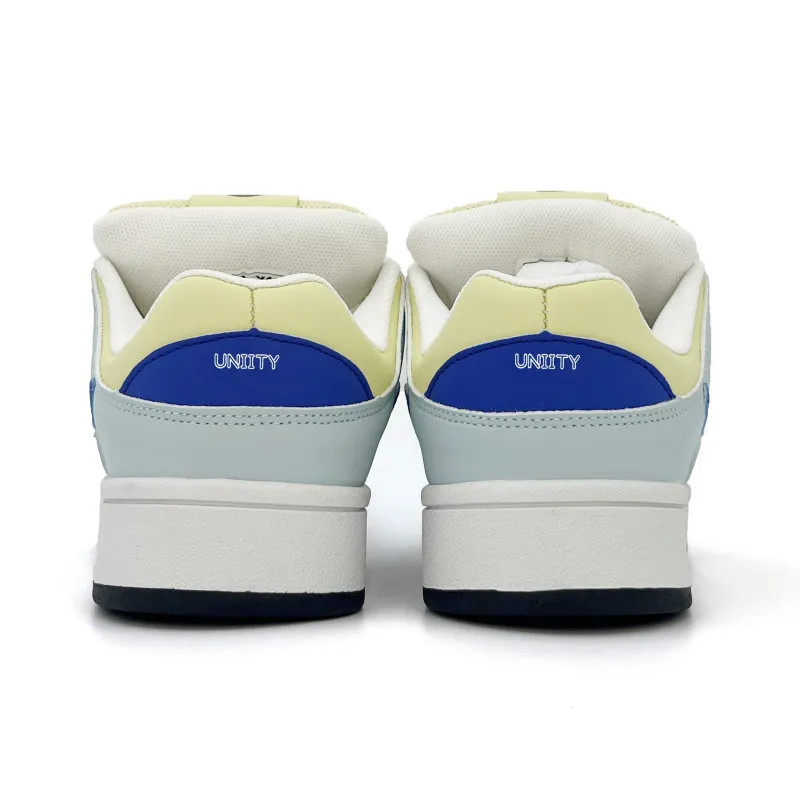 UNIITY Puffy Shoes Waterproof And Wear-resistant Low-Top Skateboard Shoes Women's Blue Yellow Box Included-4