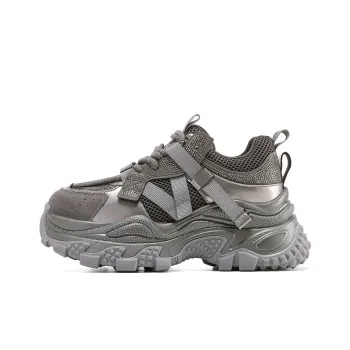 C°BANNER Wear resistant And Lightweight Low Top Chunky Sneakers Women's Gunmetal
