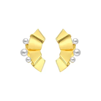 BABYBEI Shell Pearl Stud Earrings Women's