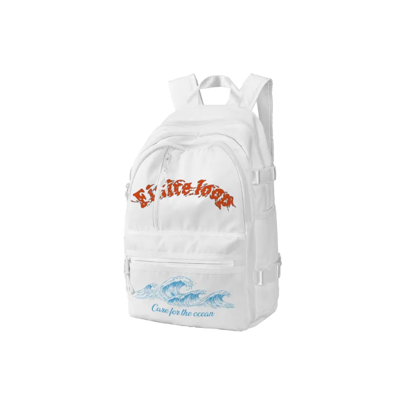 FINITE LOOP Bottle Eco Friendly Cloth Backpack Unisex White-2