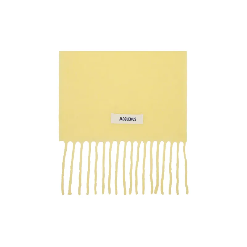 Jacquemus Alpaca Mohair Virgin Wool Polyamide Knit Scarves Men's Yellow-2