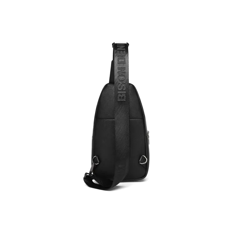 BISON DENIM Cow Leather Shoulder Bag Crossbody Bag Sling Bag Regular Men's Black-1