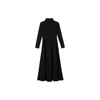 Late White Long Sleeved Dresses Women's Black