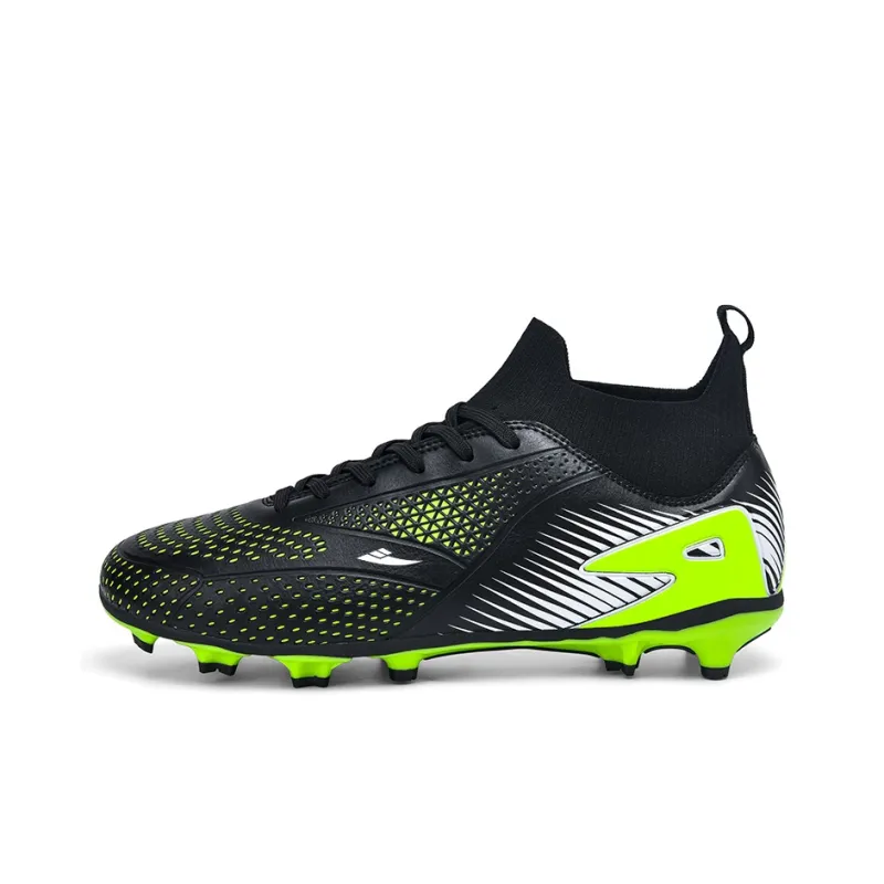 Kuding Soccer Shoes Unisex Mid Top Aqua/White Blue/Black Green-6