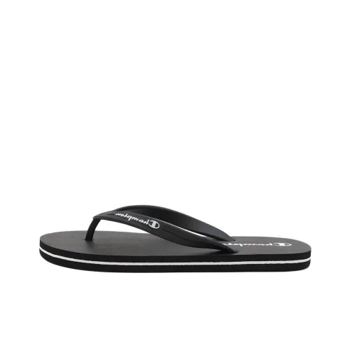 Champion Rubber Sole Abrasion-Resistant Flip Flops Unisex Black