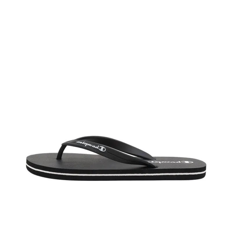 Champion Rubber Sole Abrasion-Resistant Flip Flops Unisex Black-0