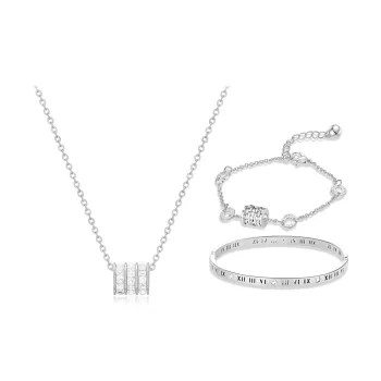 WANLIACC Alloy Small Round Pendant Set Women's