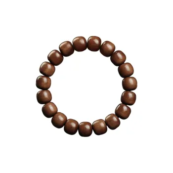 FANGYUANXIAOFU Laoshan Sandalwood Zodiac Year Fortune Plain Circle Beaded Bracelet Unisex