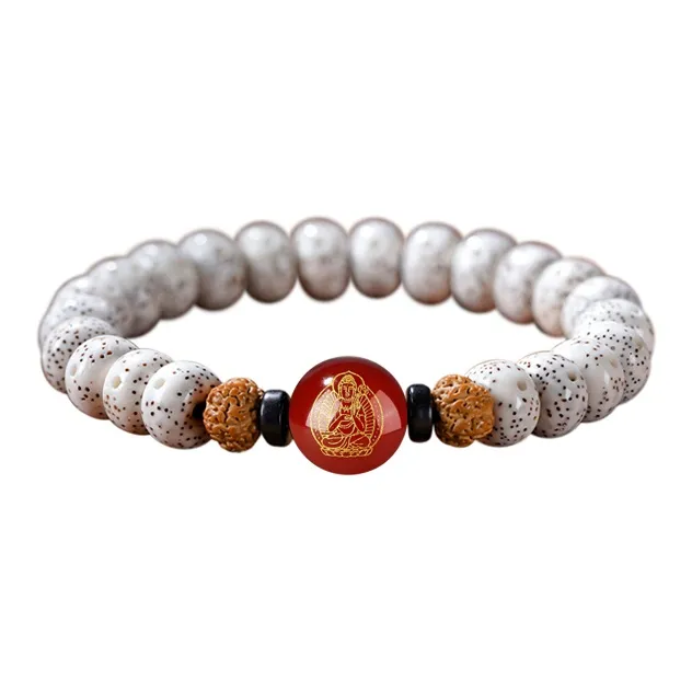 FANGYUANXIAOFU Star Moon Bodhi Seeds Single Wrap Beaded Bracelet Unisex-14