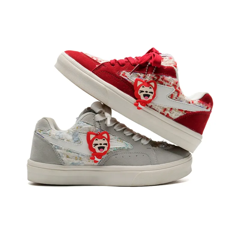 ALI THE FOX Slip Resistant, Abrasion Resistant, Lightweight, Breathable Low Top Skateboard Shoes Unisex-13